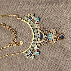Stella & Dot [2-in-1] Turquoise & Gold Stone Statement Necklace